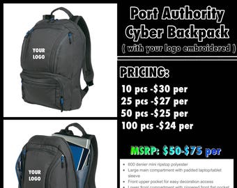 Port Authority Cyber Book bag ( with your logo stitched.)