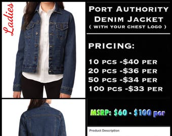 Port Authority Ladies Denim Jackets ( with left chest embroidery )