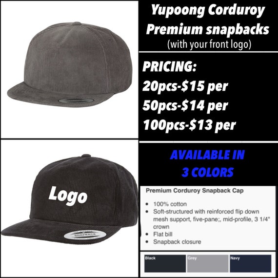 yupoong corduroy snapback