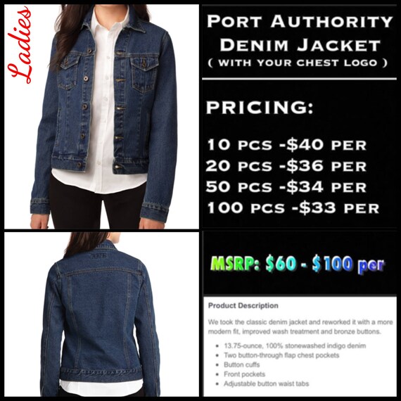 Port Authority Ladies Denim Jackets ( with left chest embroidery )