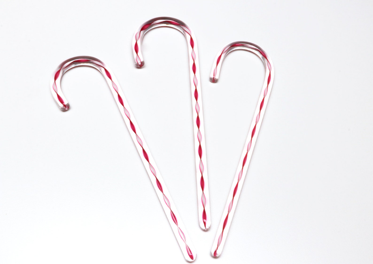 Dark Pink and White Glass Candy Cane Handmade Candy Cane Etsy