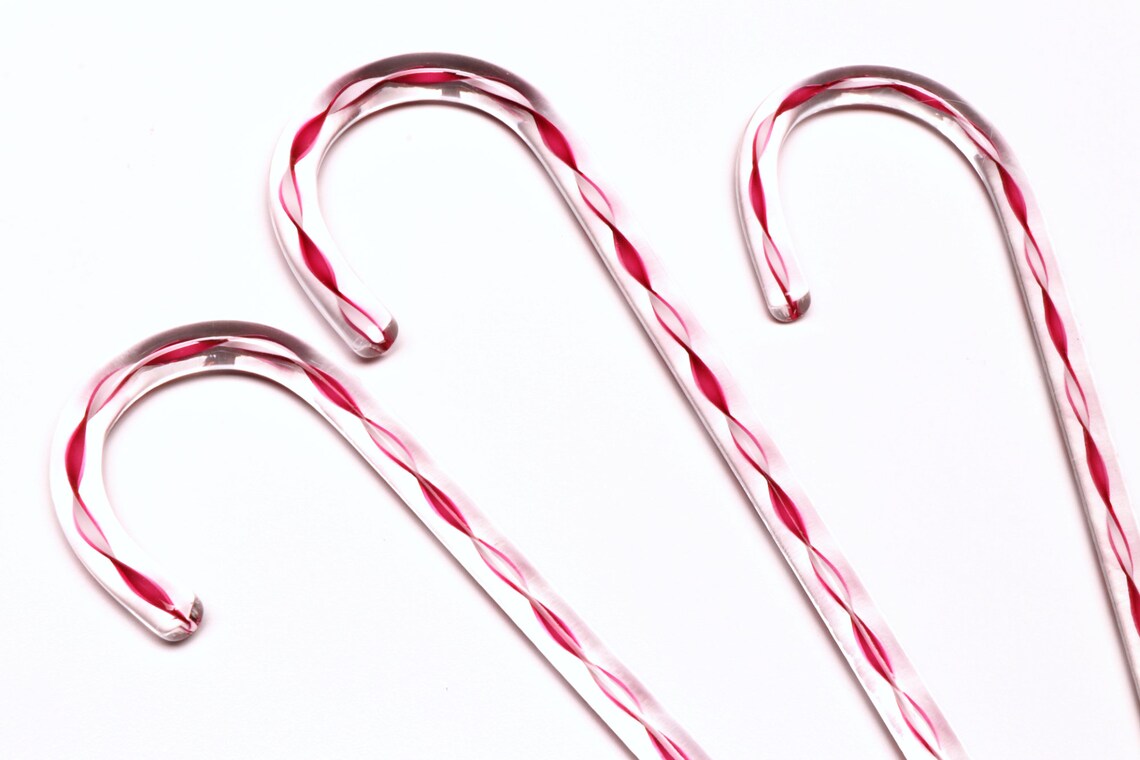 Dark Pink and White Glass Candy Cane Handmade Candy Cane Etsy