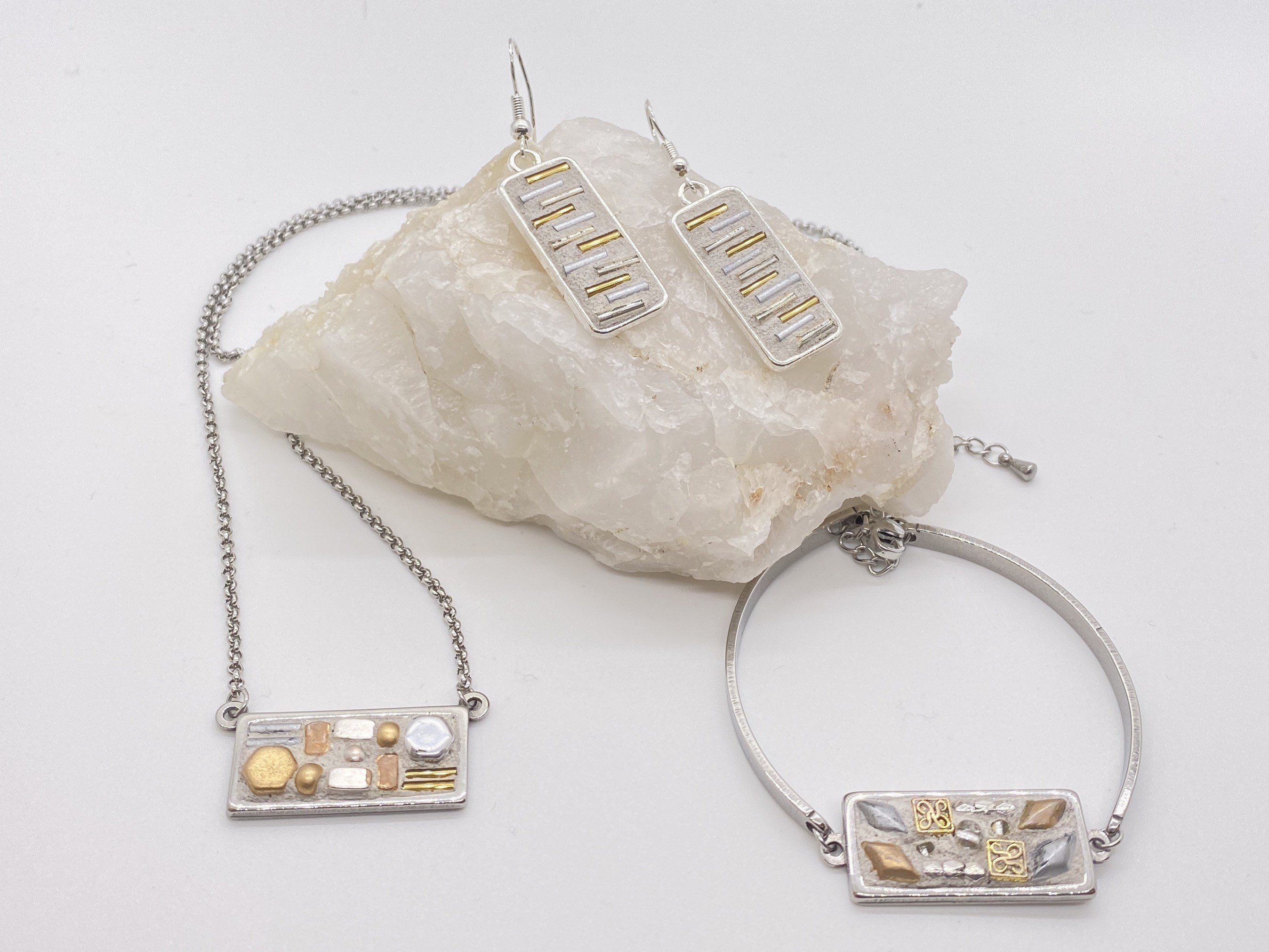 DIY Mosaic Jewelry Making Set / Gold and Silver Mosaic Jewelry Etsy