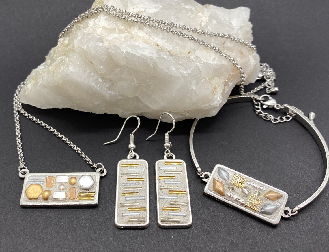 DIY Mosaic Jewelry Making Set / Gold and Silver Mosaic Jewelry Etsy