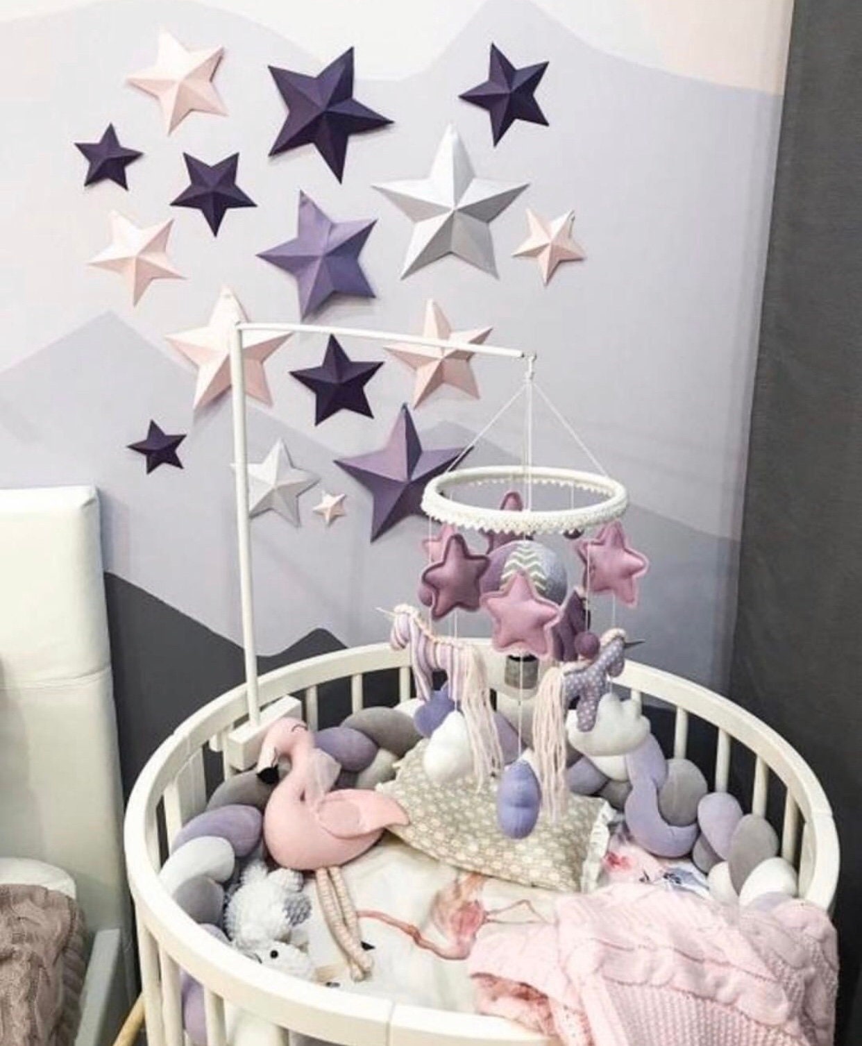 Baby mobile arm Wooden mobile arm Baby mobile holder Etsy