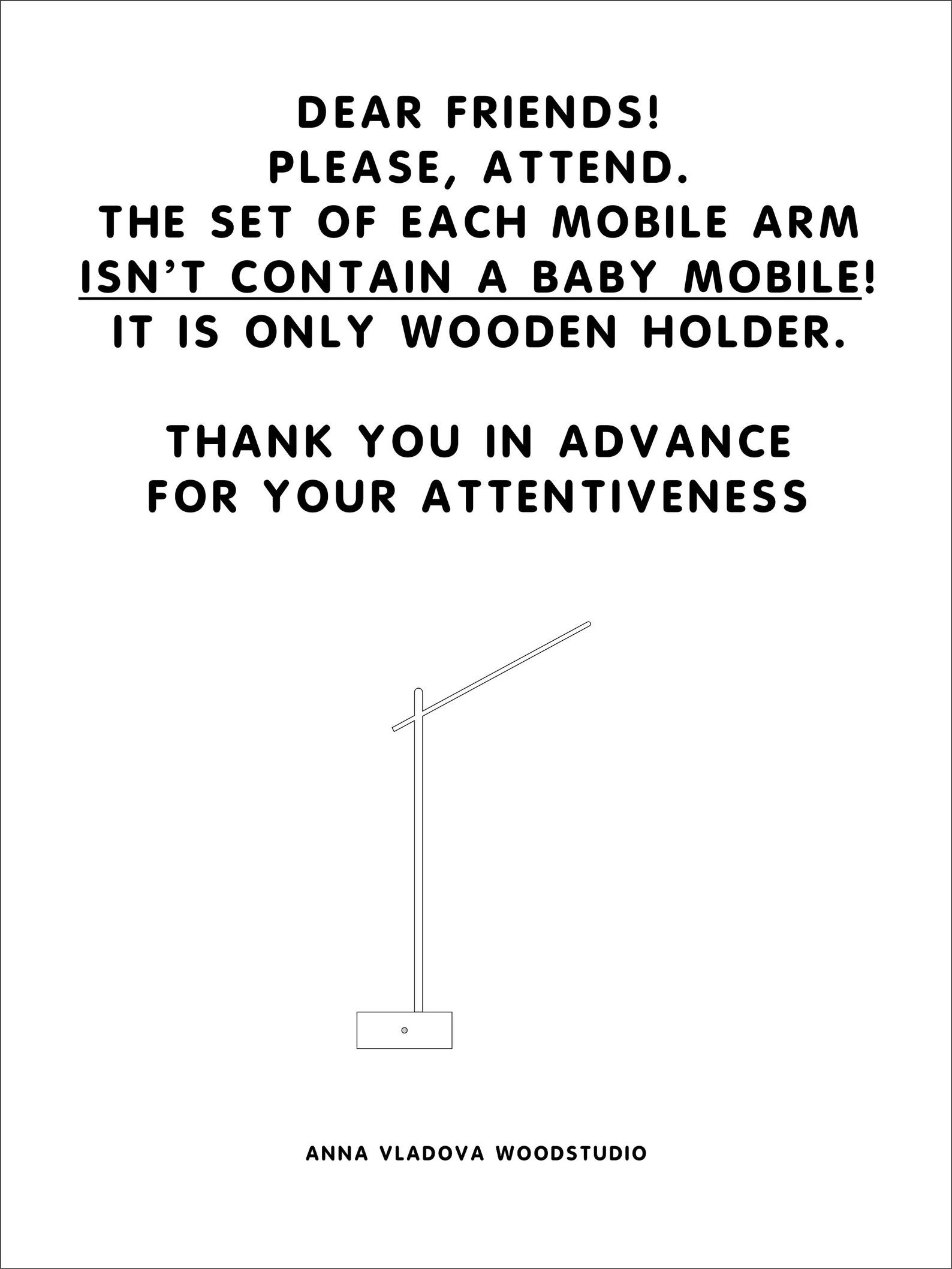 Wood mobile arm for baby mobile Crib mobile hanger Mobile Etsy