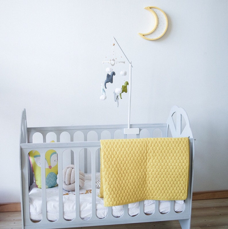 Wood mobile arm Cot mobile arm Baby mobile holder White Etsy