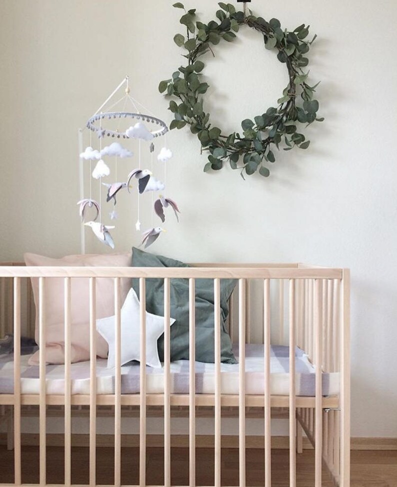 White Wooden Mobile Hanger Crib Mobile Attachment Avladova Etsy