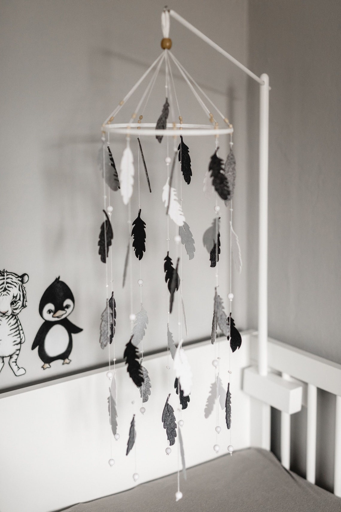 Baby mobile arm Wooden mobile arm Baby mobile holder Etsy