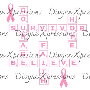 Scrabble Breast Cancer svg png jpeg digital download ONLY