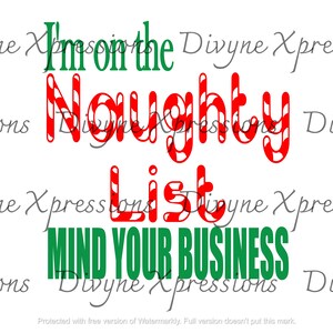Santa Naughty Lista SVG PNG descarga digital sólo