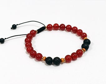 Pulsera de invocación de Final Fantasy, pulsera ajustable de piedra natural Ifrit de Fuego Infernal