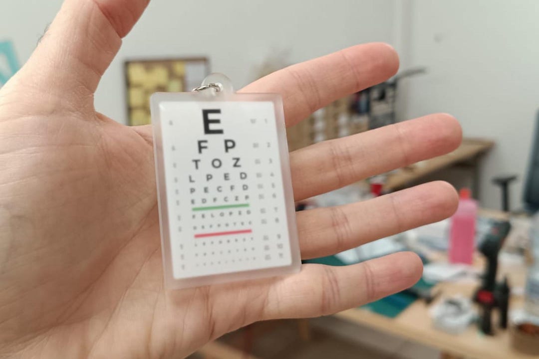 Test Card Keychain Blurred Snellen Optometric Test Acrylic Printed Keychain - Etsy