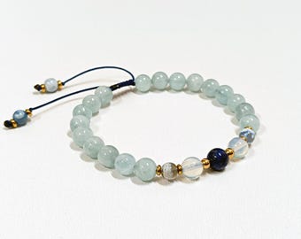 Pulsera de invocación de Final Fantasy, pulsera ajustable de piedra natural Shiva con polvo de diamante