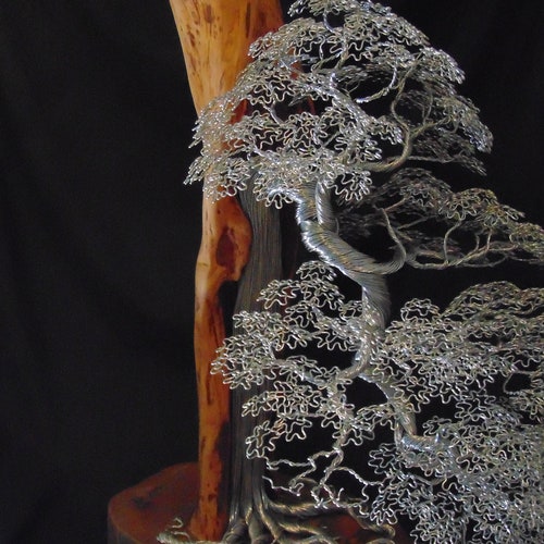 Wire Tree Bonsai Wireart Silver Decoration Etsy