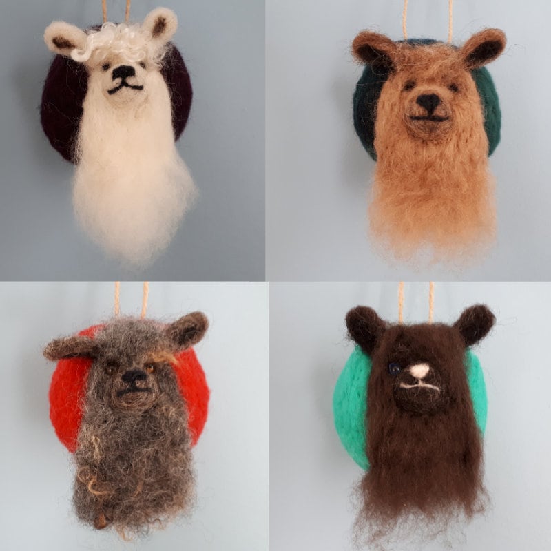 Needle Felted Hanging Ornament Alpaca Etsy New Zealand