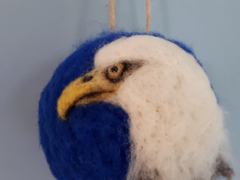 Needle Felted Hanging Ornament Bald Eagle Etsy