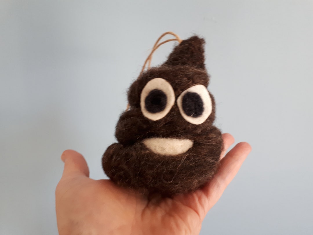 Needle Felted Hanging Ornament Poop Emoji Etsy