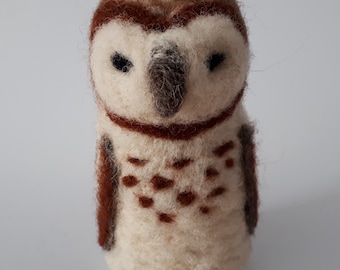 Needle Felted Barn Owl - DIY Kit for beginners