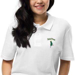 Pickleball Princess white pique polo shirt