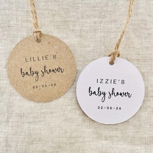 Etichette per bomboniere per baby shower — Etichette per feste di addio al nubilato — Etichette di ringraziamento — Etichette regalo rotonde