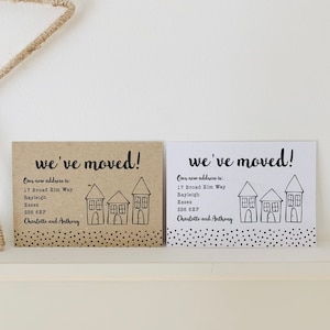 New Address Cards - New Home Announcement Postcards - New Home Notecards & Envelopes - We've Moved Cards - Kraft Brown or White