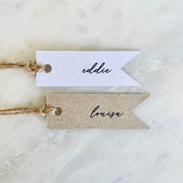 Small Personalised Calligraphy Gift Tags - Mini Name Tags - Rustic Present Labels - Favour Tags - Place Names - Seating Plan Labels