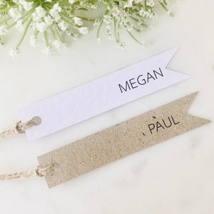 Personalised Gift Tags - Kraft Brown or White Tags - Wedding Favour Tags - Baby Shower Tags - Birthday Custom Gift Tags with Twine