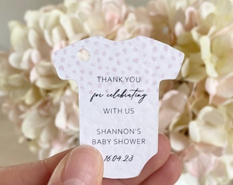 Baby Shower BabyGro Favour Tags - Pink and Blue Gift Tags - Thank You Tags