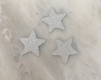 Silver Glitter Star Table Scatter Confetti Wedding - Party - Baby Shower - Pack of 100