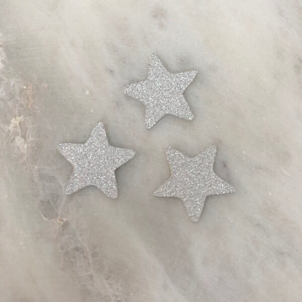 Silver Glitter Star Table Scatter Confetti Wedding - Party - Baby Shower - Pack of 100