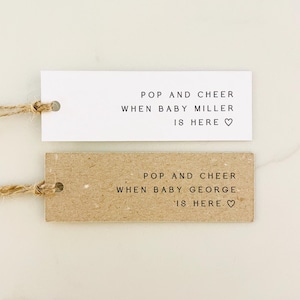 Pop and Cheer Baby Tags - Semplici ed eleganti etichette regalo - Kraft o bianco