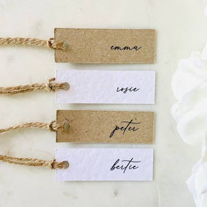 Small Personalised Calligraphy Gift Tags - Mini Name Tags - Rustic Present Labels - Favour Tags - Place Names - Seating Plan Labels