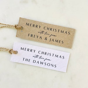 Etichette regalo di Natale personalizzate - Etichette regalo - Kraft marrone o bianco