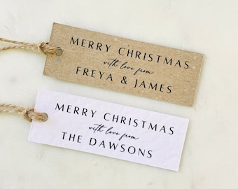 Personalised Christmas Gift Tags - Present Labels - Kraft Brown or White