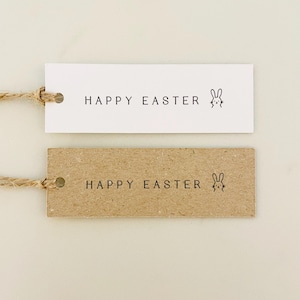 Etichette regalo di Pasqua bianche o Kraft con spago