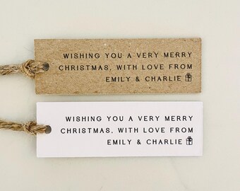 Personalised Christmas Gift Tags - Present Labels - Kraft Brown or White