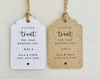 A Little Treat for Dancing Feet Flip Flop Wedding Favour Tags
