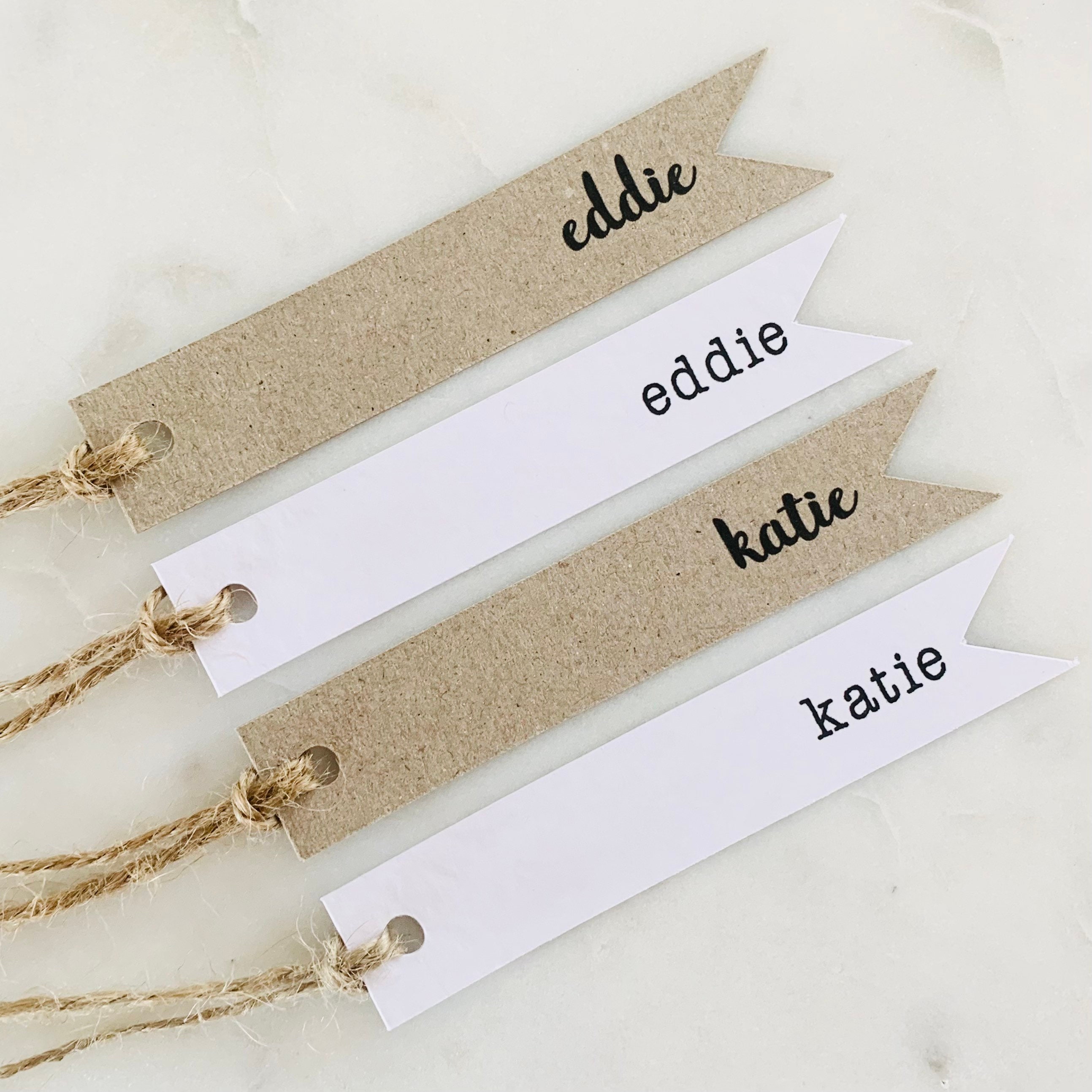 Personalised Gift Tags - Kraft Brown or White Tags - Wedding Favour Tags - Baby Shower Tags - Birthday Custom Gift Tags with Twine