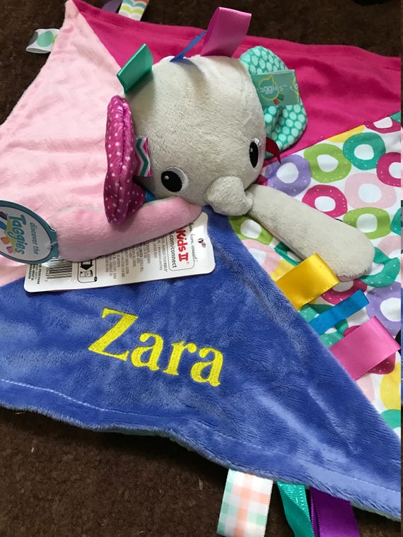 SALE Taggies Bright Starts Cuddles N Tags Blankie Plush Comforter Blanket LION