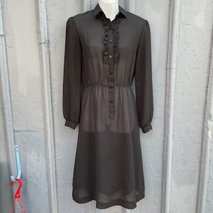 Balmain Vintage sheer ruffle front dress, size 6
