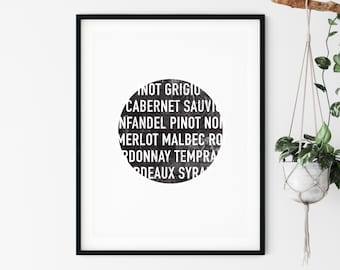 Wine Wall Art Gift - Digital Download Printable