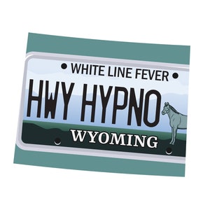 Grateful Sweats Sticker WY Wyoming BMFS inspired License Plate Indoor/Outdoor Vinyl Decal 3&quot;