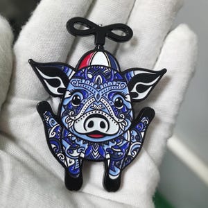Whirly Pig BMFS Inspired LE33 Collector Pin with Spinning Propeller: U.S. Blues