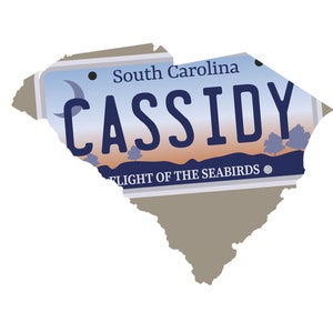 SC Grateful Sweats States & Plates sticker by Grateful Sweats sticker 3&quot; vinyl Grateful Sticker South Carolina shape + license plate design