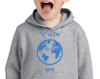 Grateful Sweats Toddler-Youth Hoodie E is for Eyes  hoodie for Grateful kids Dead-inspired Grateful Gift Dead loving expecting parents