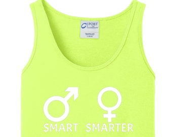 Grateful Sweats Tank Top Dead inspired Man Smart Woman Smarter Racerback Neon Yellow