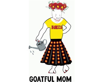 Sticker BMFS Goatful Mom version jardinage par Grateful Sweats en vinyle 5" h x 3,5" w Sticker BMFS