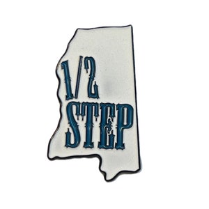 Mississippi Half Step Pin White/Glow-in-the-Dark 1.5&quot; Collector pin in Grateful shop White/Glow-in-the-Dark