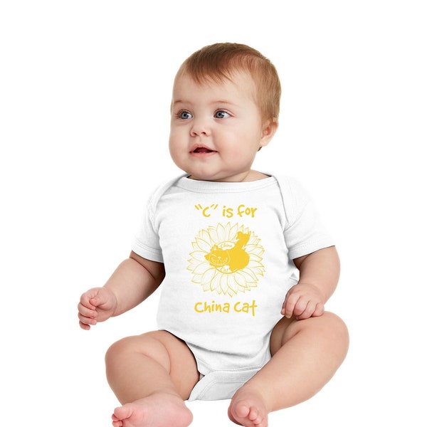 Grateful Sweats Infant Onesie C is for China Cat baby bodysuit for Grateful Babies Dead-inspired Grateful Gift Dead loving expecting parents
